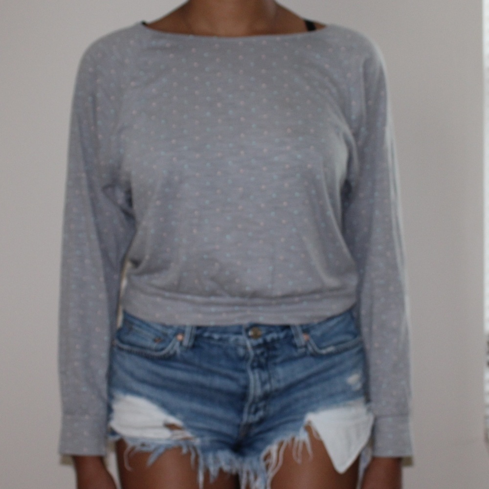 loose fitting top with poke-a-dots
